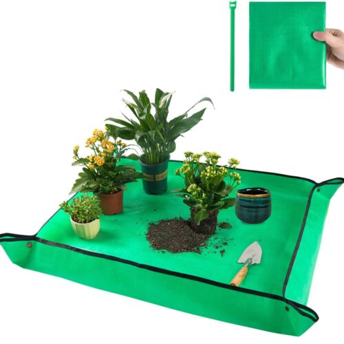 WF12605MAX_1 39.5" X 31.5" Large Repotting Mat for Indoor Plants Transplanting and Dirt Control Portable Potting Tray Plant Gifts for Plant Lovers Gardening Gifts for Women & Men