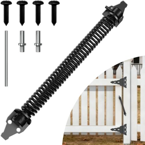 WF2691MAX_1 skysen 14" Fence gate Spring self Closing and Adjustable for Wooden or Vinyl Fence,Carbon Steel,Black(gate spring-14)