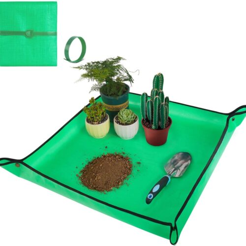 HNXTYAOB Repotting Mat for Indoor Plant Transplanting and Mess Control 27"x 27" Thickened Waterproof Potting Tray Foldable Succulent Potting Mat Portable Gardening Mat Garden Gifts for Women & Men