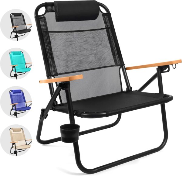 Water Buffalo Bondi Beach Chair – Backpack Beach Chair for Adults with Reclining Positions, Cup Holder & High Back Support 1