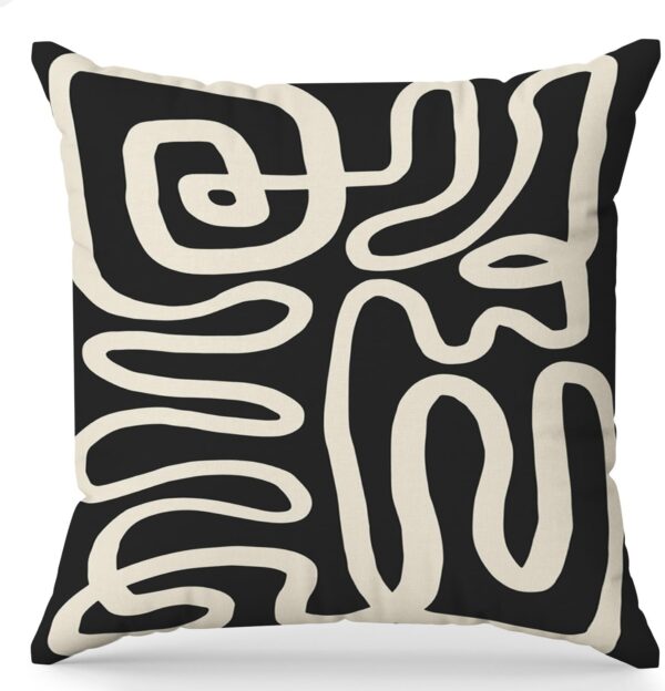 Black and Cream Pillow Cover 18x18, Black and Cream Abstract Decorate Pillow Cover for Living Room Couch Bed Home Bedroom Decor 1