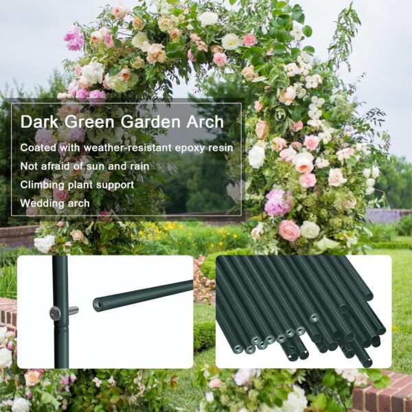 Metal Pergola Arbor, Outdoor Flower Garden Arch Trellis, Steel Garden Arbor for Climbing Plants, Wedding Decoration, 7'8" H x 4'5" W 2