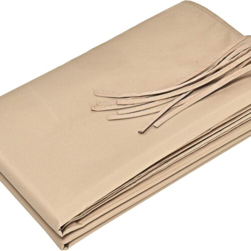 WF4481MAX_1 Tangkula 17x7 Ft Universal Pergola Replacement Canopy, Outdoor Canopy Shade Cover w/ 6 Copper Grommets & 4 Straps, Sun-protective Polyester Replacement Cover for Pergola Structure (Cover Only) (Beige)
