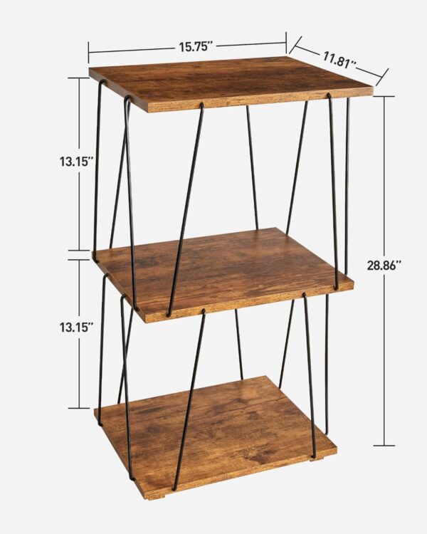 KJGKK Tall End Table, Small Side Table, 29 inch High Entryway Table, Bedside Table for Living Room, Bedroom and Office, Rustic Brown 3