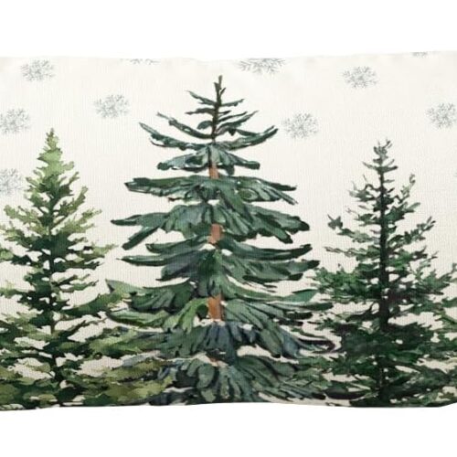 AVOIN colorlife Christmas Trees Snowflake Extra Long Lumbar Pillow Cover 14 x 36 Inch, Winter Holiday Long Body Pillow Case for Bed Sofa Bench
