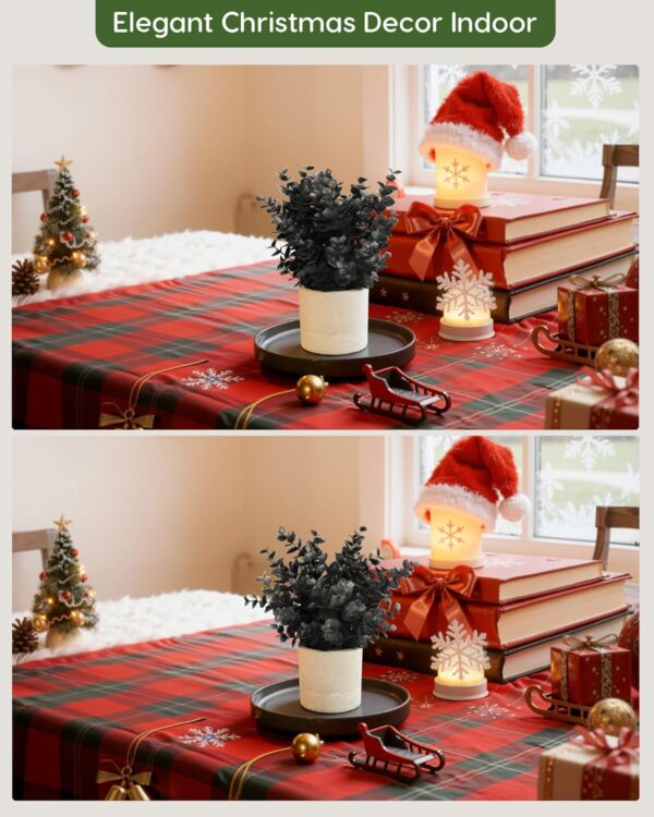 Velener 2 PCS Small Fake Eucalyptus Plant Artificial Potted Plants Indoor for Christmas Decor Indoor Realistic Faux Plant for Office, Bathroom, Living Room, Desk, Shelf, Home Decor (Black) 4