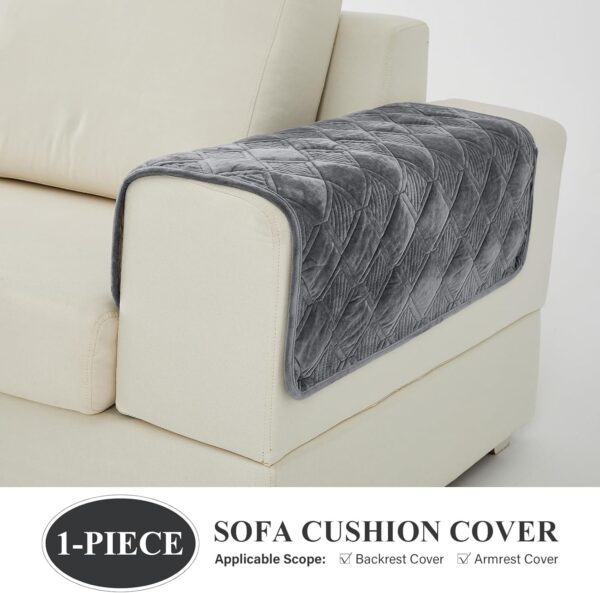 Deep Dream Sectional Couch Cover, Couch Cover, 1 Piece Armrest Covers, Backrest Covers, Anti-Slip Armrest Cover for Dogs Cats Recliner Loveseat Sofa L Shaped, 28 x 28 Inch -Dark Grey (1 Piece) 3