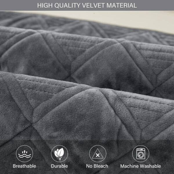 Deep Dream Sectional Couch Cover, Couch Cover, 1 Piece Armrest Covers, Backrest Covers, Anti-Slip Armrest Cover for Dogs Cats Recliner Loveseat Sofa L Shaped, 28 x 28 Inch -Dark Grey (1 Piece) 4