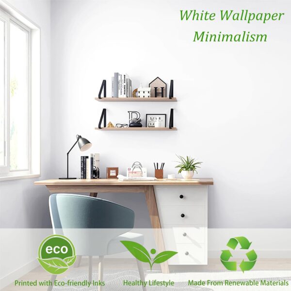 Safiyya 118"x17.7" Peel and Stick Wallpaper White Contact Paper Waterpoof Self Adhesive Decorative Contact Paper Vinyl Roll for Wall Kitchen Wallpaper for Bedroom 2