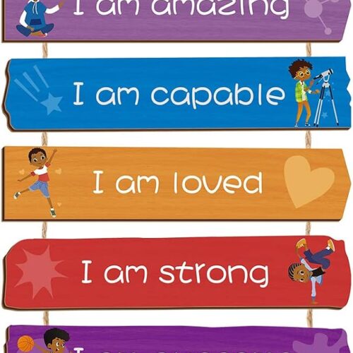 Set of 9 Boys Room Bedroom Decor Boys Inspirational Wall Decor Wood Hanging Plaque Motivational Kids Bedroom Wall Sign for Kids Teenage Toddler(Black Boy)