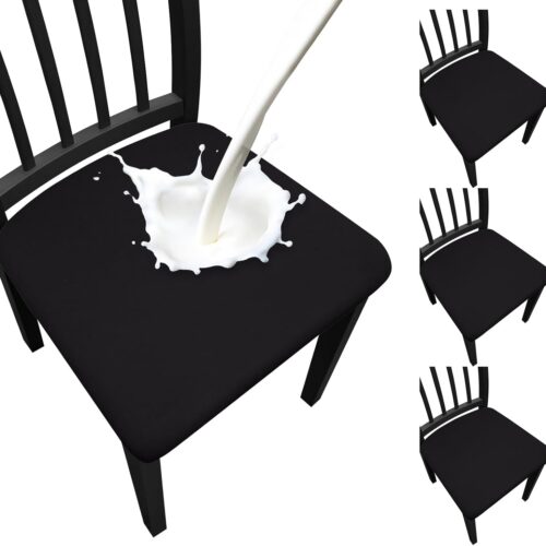 WF10591MAX_1 Waterproof Dining Chair Seat Covers Set of 4, Stretch Removable Dining Room Seat Covers for Dining Chairs, Kitchen, Hotel, Party