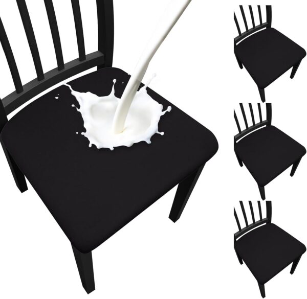 Waterproof Dining Chair Seat Covers Set of 4, Stretch Removable Dining Room Seat Covers for Dining Chairs, Kitchen, Hotel, Party 1