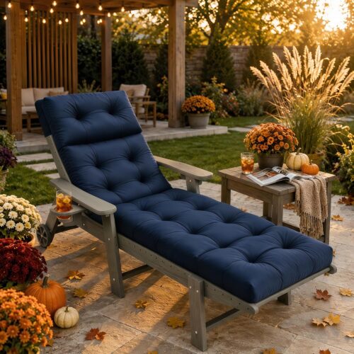 Chaise Lounge Cushion, Waterproof Patio Cushion, 74.4 x 22 Inch