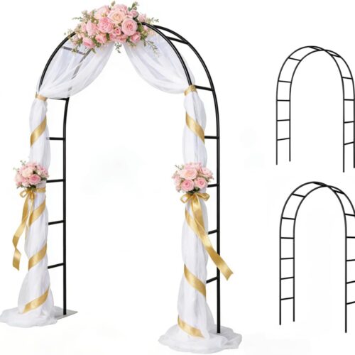 WF4238MAX_1 Thorise 7.9 Ft H x 4.6 Ft W Metal Pergola Arbor,Assemble Freely 2 Sizes,for Various Climbing Plant Wedding Garden Arch Bridal Party Decoration Wide Arbor, 1 Pack