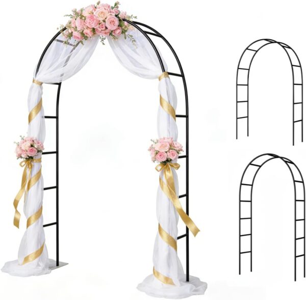 Thorise 7.9 Ft H x 4.6 Ft W Metal Pergola Arbor,Assemble Freely 2 Sizes,for Various Climbing Plant Wedding Garden Arch Bridal Party Decoration Wide Arbor, 1 Pack 1