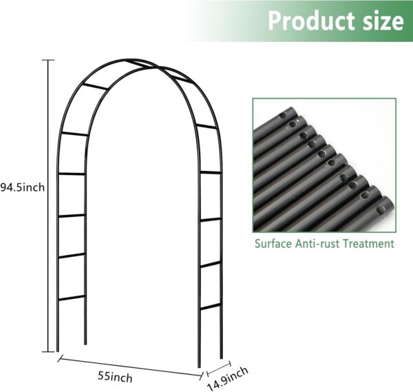 Thorise 7.9 Ft H x 4.6 Ft W Metal Pergola Arbor,Assemble Freely 2 Sizes,for Various Climbing Plant Wedding Garden Arch Bridal Party Decoration Wide Arbor, 1 Pack 3