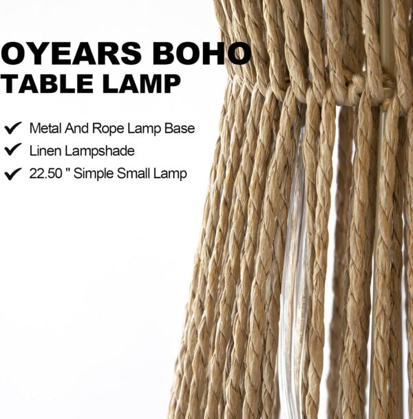 22.5" Table Lamps for Living Room,Boho Lamps Set of 2 for Bedrooms, Bedside Lamp for Nightstands, Rattan Lamp, Farmhouse Table Lamp for Room Decor, End Table, Retro, Brown(Not Include Bulbs) 2
