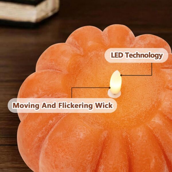 Fall Decorations for Home - Flickering Flameless Wax Pumpkin LED Candle 3