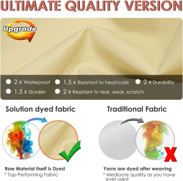 Extra Heavy Duty Patio Furniture Covers - 3 Layer Waterproof Outdoor Furniture Covers for 6-10 Seat Patio Furniture Set - All Seasons Protection - 126"L x 84"W x 28"H 3