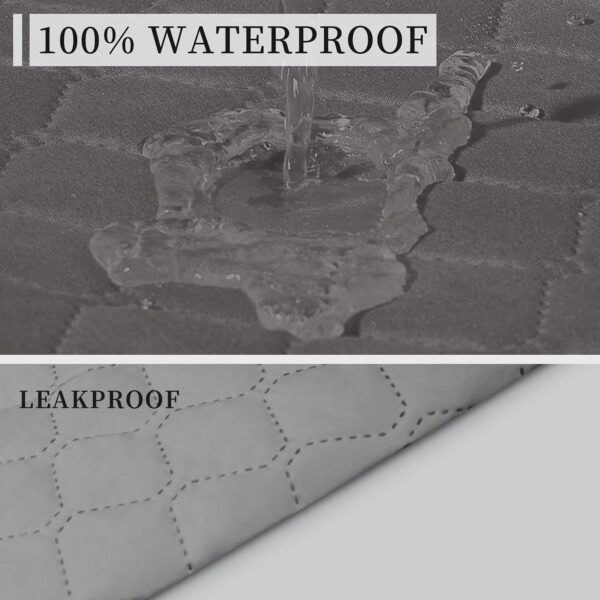 ISSUNTEX Double Protection 100% Waterproof Sofa Covers for Living Room, Couch Covers for 3 Cushion Couch Sofa, Reversible Furniture Protector Sofa Cover for Dogs, Pets, Kids (Sofa, Gray/Light Gray) 3