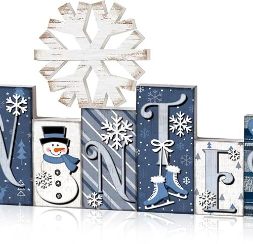 1 2 Pcs Winter Table Decor, Snowman Christmas Table Centerpieces