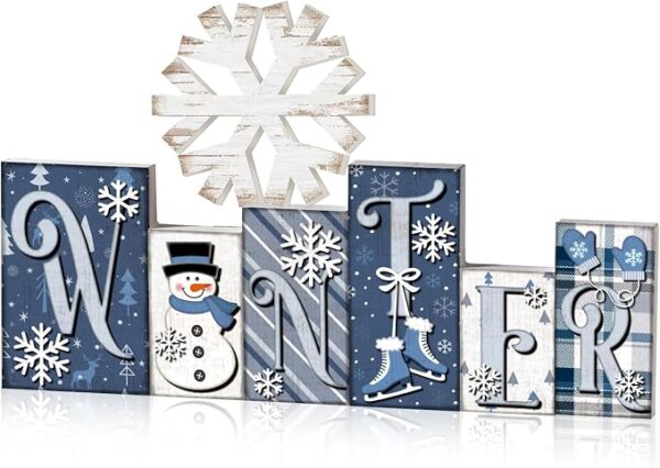 2 Pcs Winter Table Decor, Snowman Christmas Table Centerpieces 1