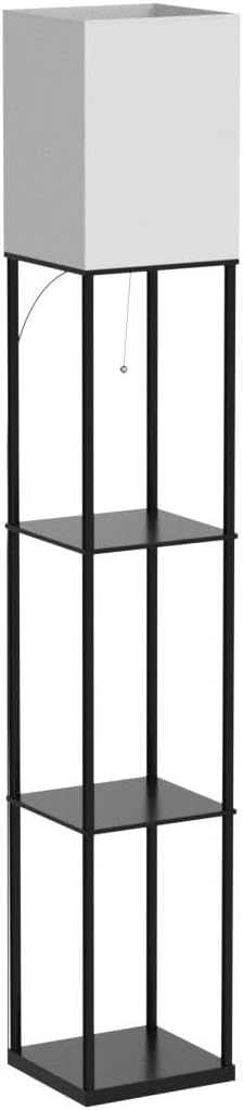 SUNMORY Floor Lamp with Shelves, Standing Lamps for Living Room, Black 4