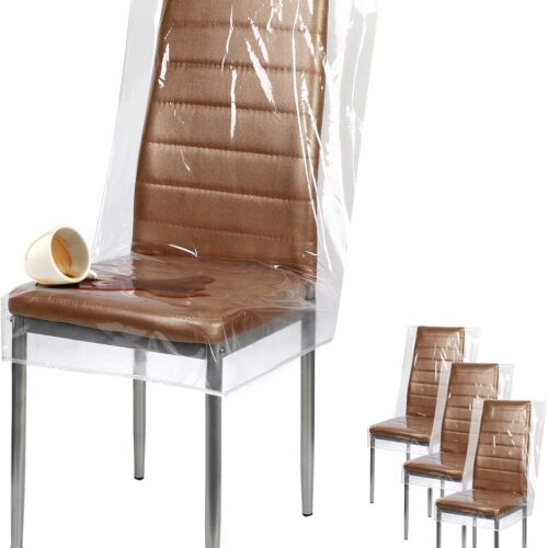WF10501MAX_1 Plastic Chair Covers for Dining Chairs, Plastic Seat Covers 24x22” 4Pk