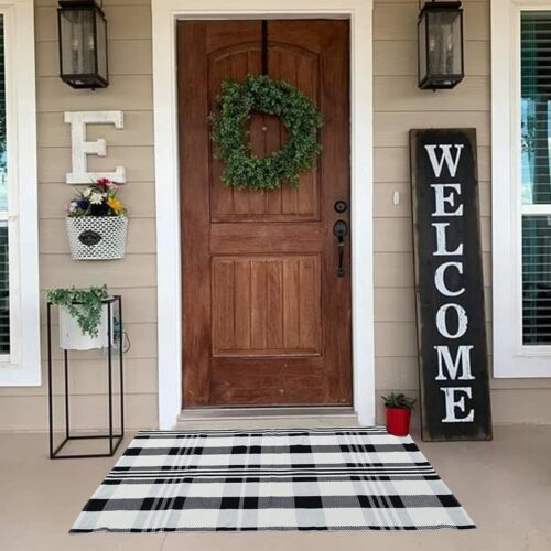 WF11322MAX_1 Buffalo Plaid Outdoor Rug 27.5"x43" Front Door Mat for Front Porch Decor,Spring Summer Welcome Mats Outdoor Indoor, Doormat for Farmhouse/Entryway/Home Entrance