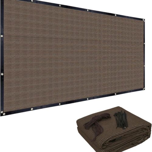 FAIR WIND 90% Sun Shade Cloth with Improved Grommets 6' x 10' Outdoor Sun Screen Fabric Cover for Patio Garden Pergola Canopy - Mocha
