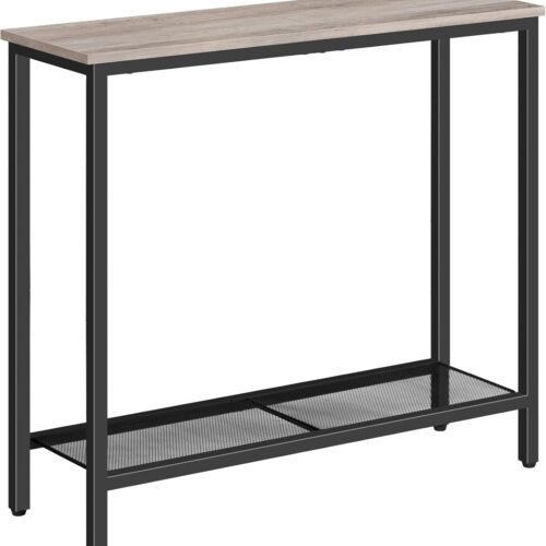 HOOBRO 29.5" Narrow Console Table, Small Entryway Table, 2 Tier Sofa Table