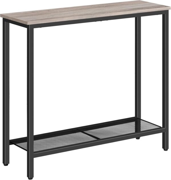 HOOBRO 29.5" Narrow Console Table, Small Entryway Table, 2 Tier Sofa Table 1
