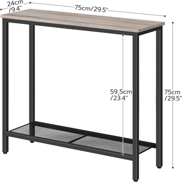 HOOBRO 29.5" Narrow Console Table, Small Entryway Table, 2 Tier Sofa Table 3