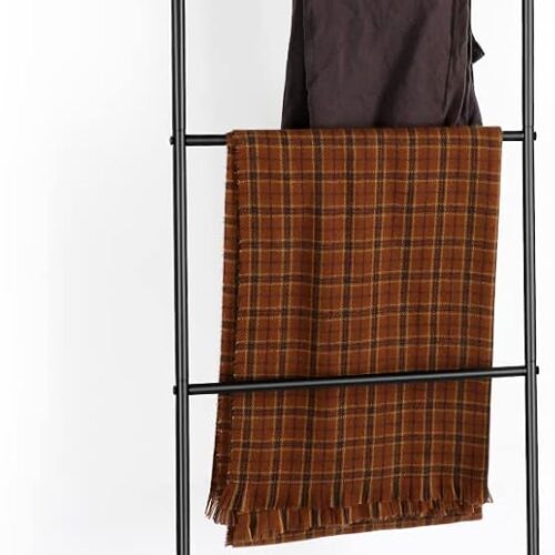 WF1840MAX_1 Metal Blanket Ladder Set of 2 Black Blanket Ladders for the Living Room Towel Ladder Rack Holder for Bathroom Bedroom (Black)