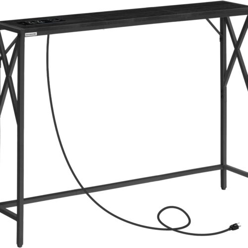 WF4948MAX_1 MAHANCRIS 5.9" Narrow Sofa Table with Charging Station, 39.4" Console Table