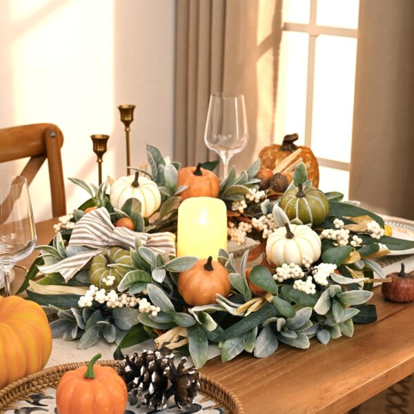 22'' Fall Wreaths for Front Door, Fall Decorations for Home Autumn Wreath 4