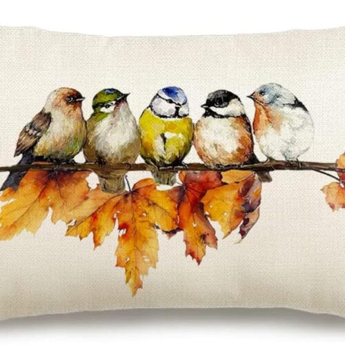 WF8030MAX_1 RABUSOFA Fall Pillow Covers 12x20 Inch Bird Fall Decorations for Home