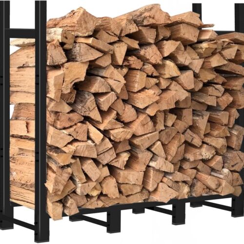 4ft Firewood Rack Outdoor Adjustable Heavy Duty Wood Rack Storage