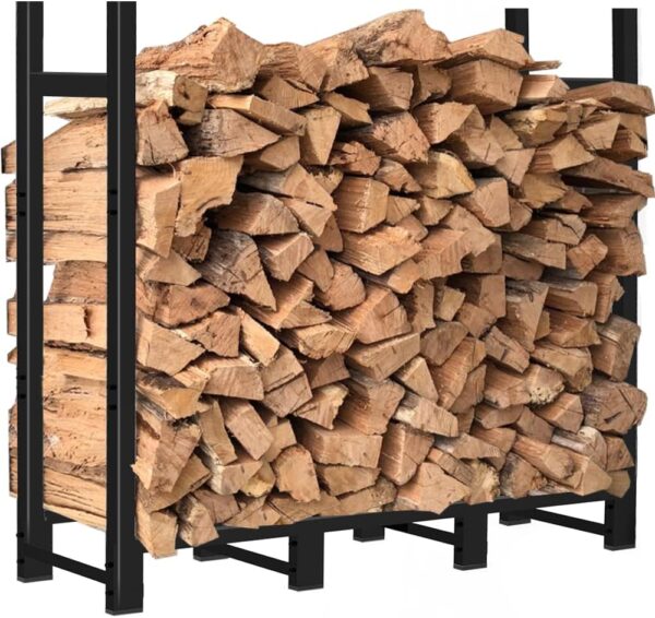 4ft Firewood Rack Outdoor Adjustable Heavy Duty Wood Rack Storage 1