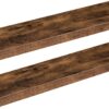 HOOBRO Floating Shelves for Wall, Wall Mounted Shelf Set of 2, 31.5" Hanging Shelf with Invisible Brackets, for Wall Storage in Bathroom Bedroom Kitchen Living Room Office, Rustic Brown BF80BJP201