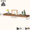 HOOBRO Floating Shelves for Wall, Wall Mounted Shelf Set of 2, 31.5" Hanging Shelf with Invisible Brackets, for Wall Storage in Bathroom Bedroom Kitchen Living Room Office, Rustic Brown BF80BJP201