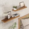 WF1001MAX_2 Floating Shelves for Wall, 24in Reclaimed Elm Wood Shelves, Natural, 2PCs