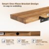 WF1001MAX_4 Floating Shelves for Wall, 24in Reclaimed Elm Wood Shelves, Natural, 2PCs