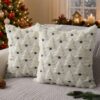 Christmas Pillow Covers 18x18 inch Set of 2 Christmas Decorations Soft Plush Faux Fur Wool Cream White Christmas Tree Throw Pillow Cases Winter Holiday Decor for Sofa Living Room PT-002D18