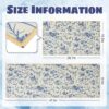 JarThenaAMCS 2 Pcs Chinoiserie Floral Kitchen Mats Spring Summer Blue Flower Bird Butterfly Kitchen Rugs Anti-Slip Rectangle Floor Mats for Party Home Entrance Decor