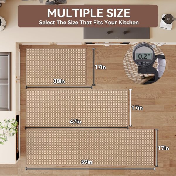 Kitchen Rugs Kitchen Mats for Floor Non Slip Washable Brown 17"x30" 4
