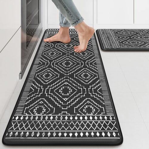 KIMODE Anti Fatigue Kitchen Mat for Floor Cushioned,Kitchen Rugs Sets of 2