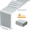 SiinvdaBZX 4 Pcs Silver Satin Table Runner 12 x 108 inches Long
