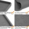 Pet Placemat for Dog and Cat, Mat for Prevent Food and Water Overflow, Suitable for Small, Medium and Big Pet, 18" 12", Grey, Silicone