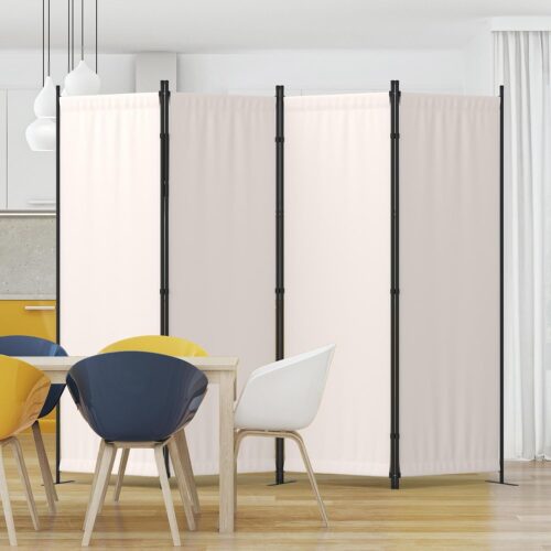 WF1865MAX_1 Room Divider 4 Panel Folding Privacy Screen w/ 3 Wide Feet